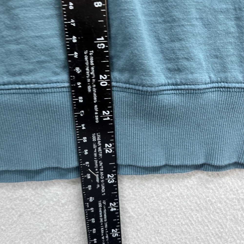 Athleta Sweatshirt Women M Teal Blue Raglan Crew Neck Slub Knit Pullover Sweater - Picture 6 of 12